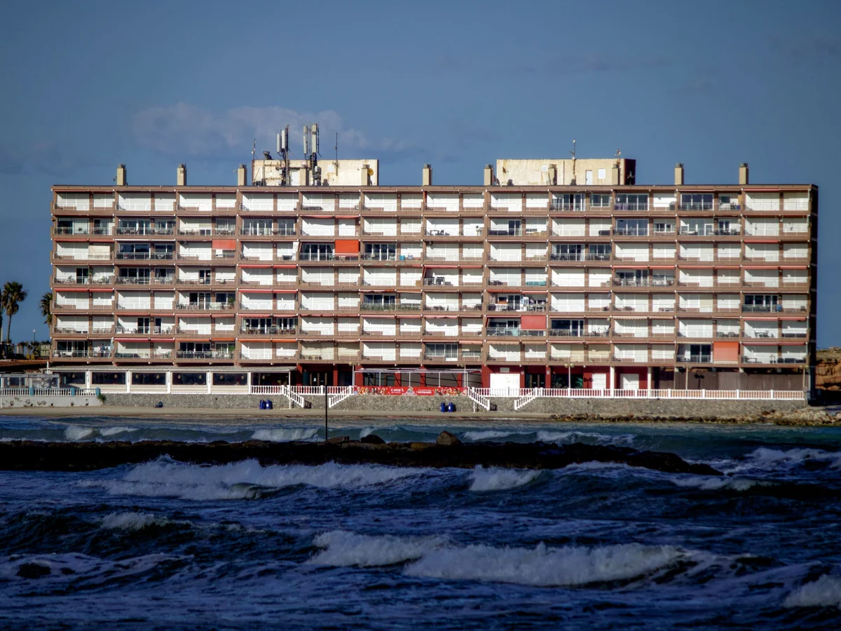 Modern apartment building overlooking the sea