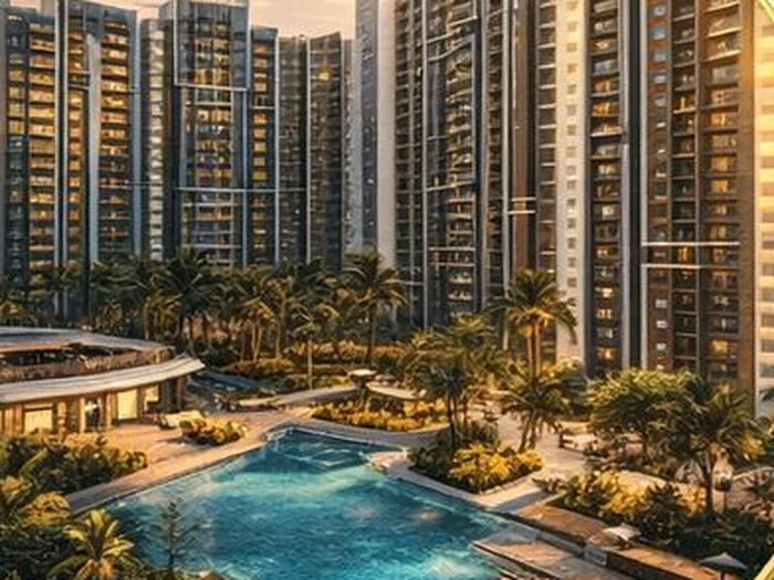 High-rise towers and landscaped pool deck at Seberang Jaya